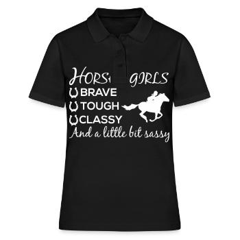 Horsey Girl courageusement dure - - Polo Femme - noir - Devant - Ailine (174cm)
