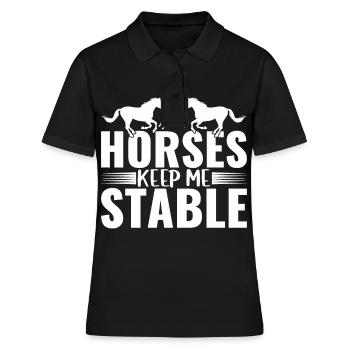 Les roses me gardent stable - - Polo Femme - noir - Devant - Ailine (174cm)