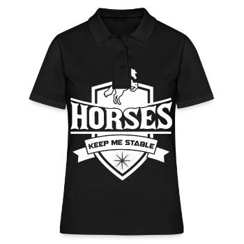 Pferde halten mich im Stall 6 - Horses Keep Me Sta - Polo Femme - noir - Devant - Ailine (174cm)