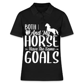 Mon cheval et moi avons les mêmes objectifs. - Polo Femme - noir - Devant - Ailine (174cm)