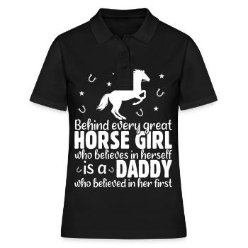 Derrière chaque grande fille de cheval - - Polo Femme - noir - Devant - Ailine (174cm)