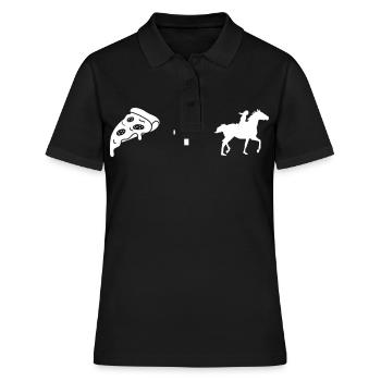 Pizza - Équitation - - Polo Femme - noir - Devant - Ailine (174cm)