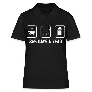 365 jours par an - Bière - Équitation - - Polo Femme - noir - Devant - Ailine (174cm)