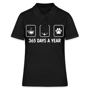 365 Tage im Jahr - Hundetatze - Anker - - Frauen Polo Shirt - Schwarz - Vorne - Ailine (174cm)