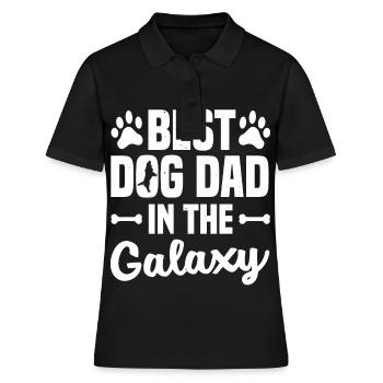 Bester Hundepapa der Galaxis - schwarz - Frauen Polo Shirt - Schwarz - Vorne - Ailine (174cm)