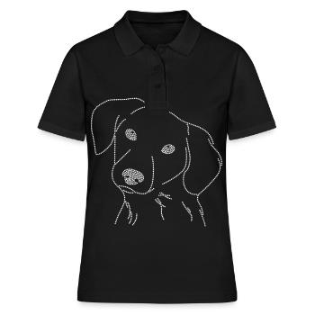 Visage d’un chien strass - Polo Femme - noir - Devant - Ailine (174cm)