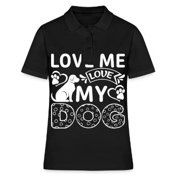 Aime-moi aime mon chien (2) - Polo Femme - noir - Devant - Ailine (174cm)