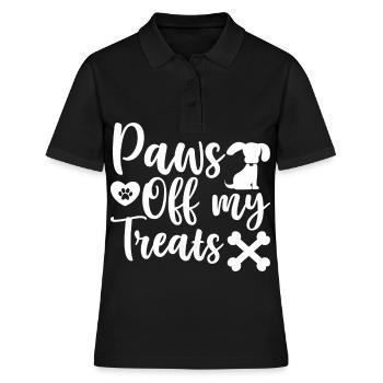 Pfoten weg von meinen Leckerlis - Pfote und gekreu - Frauen Polo Shirt - Schwarz - Vorne - Ailine (174cm)