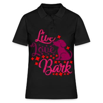 Liebe leben bellen - Frauen Polo Shirt - Schwarz - Vorne - Ailine (174cm)