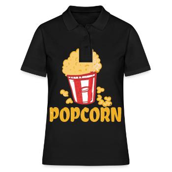 Popcorn - Frauen Polo Shirt - Schwarz - Vorne - Ailine (174cm)
