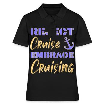Rejeter la croisière Embrace Croisière | Drôles de dictons - Polo Femme - noir - Devant - Ailine (174cm)
