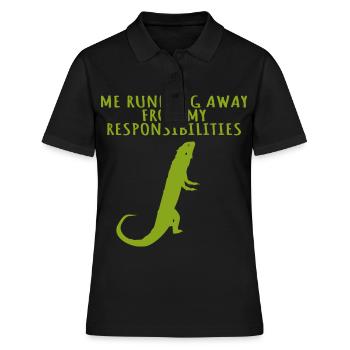 dragon barbu je cours avant ma responsabilité - Polo Femme - noir - Devant - Ailine (174cm)
