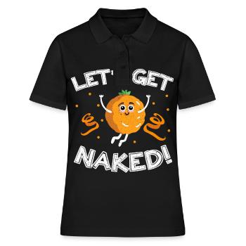 Orange Zitrusfrucht Apfelsine - Frauen Polo Shirt - Schwarz - Vorne - Ailine (174cm)