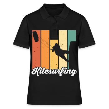 Kitesurfen Kiteboarding Kite Kiten - Frauen Polo Shirt - Schwarz - Vorne - Ailine (174cm)