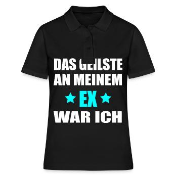 Das Geilste an meinem Ex war ich - Geschenk - Frauen Polo Shirt - Schwarz - Vorne - Ailine (174cm)