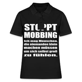 Gegen Mobbing - Frauen Polo Shirt - Schwarz - Vorne - Ailine (174cm)