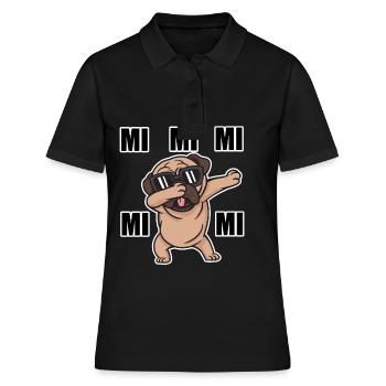 Lustiger Spruch Ich hör nur mi mi - Frauen Polo Shirt - Schwarz - Vorne - Ailine (174cm)