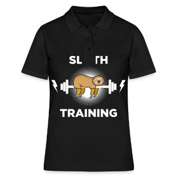 sloth running training club running jogging lazy - Women's Polo Shirt - black - Front - Ailine (174cm)