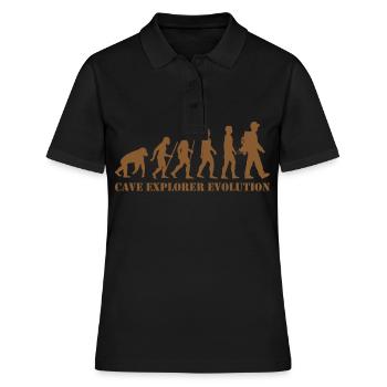 cave explorer evolution grotte spéléologue affe - Polo Femme - noir - Devant - Ailine (174cm)