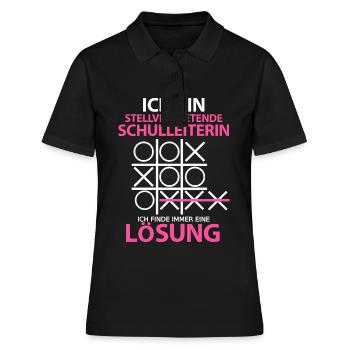 Stellvertretende Schulleiterin Schulleitung Spruch - Frauen Polo Shirt - Schwarz - Vorne - Ailine (174cm)
