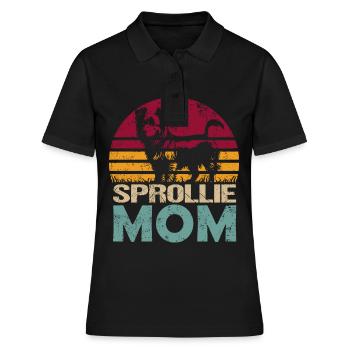 Sprollie Maman Chien Mama Mistress Vintage - Polo Femme - noir - Devant - Ailine (174cm)