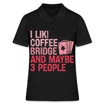 Joueur de bridge Fille Joueur de bridge Paroles Humour - Polo Femme - noir - Devant - Ailine (174cm)