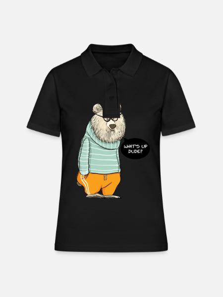 Mec ours - Polo Femme - noir