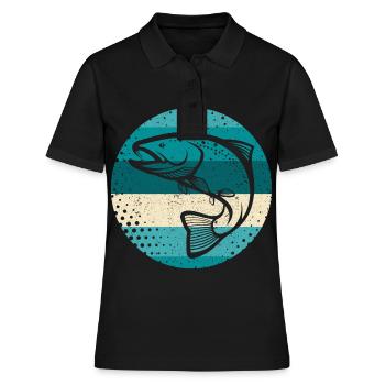 Pêche pêche pêche à la truite pêche - Polo Femme - noir - Devant - Ailine (174cm)