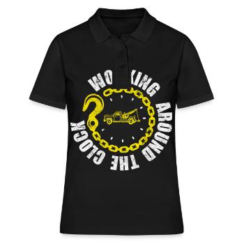 Abschleppwagen Abschleppdienst Abschlepper - Frauen Polo Shirt - Schwarz - Vorne - Ailine (174cm)