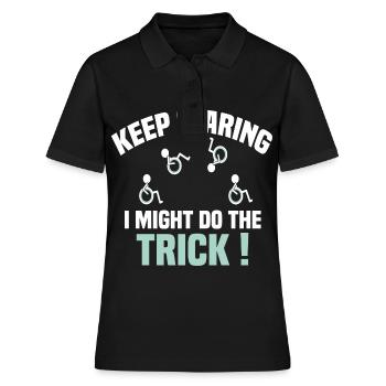 awesome on wheels keep staring starren auf rädern - Frauen Polo Shirt - Schwarz - Vorne - Ailine (174cm)