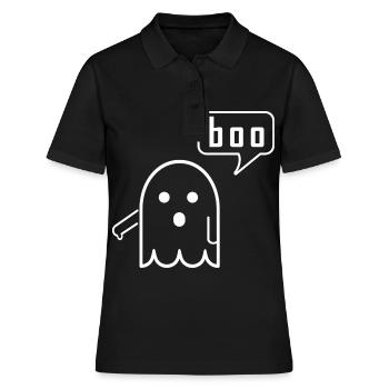 boo ghost - Frauen Polo Shirt - Schwarz - Vorne - Ailine (174cm)