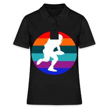 American football - Frauen Polo Shirt - Schwarz - Vorne - Ailine (174cm)