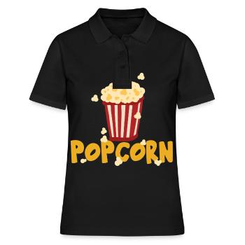 Popcorn - Frauen Polo Shirt - Schwarz - Vorne - Ailine (174cm)