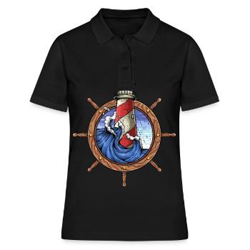 Volant de capitaine marin marin phare - Polo Femme - noir - Devant - Ailine (174cm)