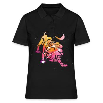 Lion Signe astrologique Horoscope Astrologie - Polo Femme - noir - Devant - Ailine (174cm)