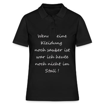 Wenn meine Kleidung noch sauber ist(Pferdespruch) - Frauen Polo Shirt - Schwarz - Vorne - Ailine (174cm)