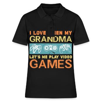 Gamer Gaming Jeux vidéo Jeux vidéo - Polo Femme - noir - Devant - Ailine (174cm)