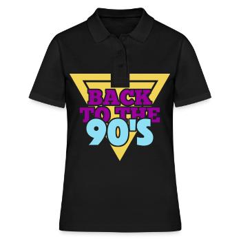 90s 90er - Frauen Polo Shirt - Schwarz - Vorne - Ailine (174cm)
