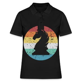 Schach Springer - Frauen Polo Shirt - Schwarz - Vorne - Ailine (174cm)