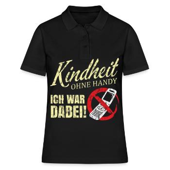 Kindheit ohne Handy - Frauen Polo Shirt - Schwarz - Vorne - Ailine (174cm)