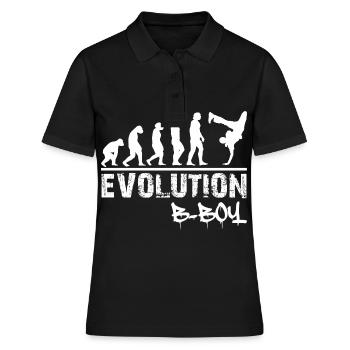 Breakdance Evolution B-Boy Breakdancer Geschenk - Frauen Polo Shirt - Schwarz - Vorne - Ailine (174cm)