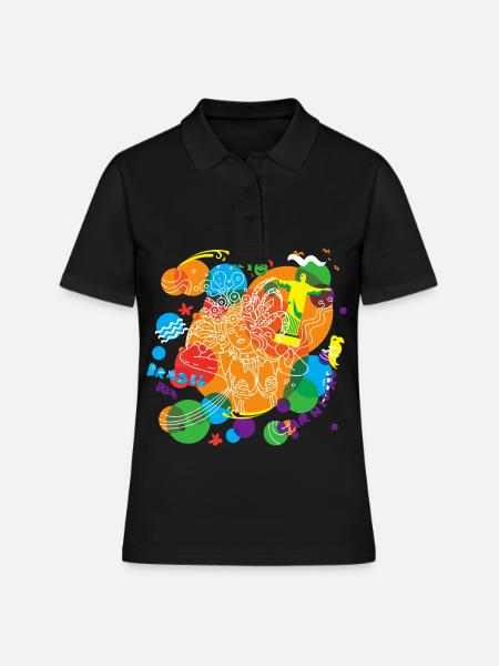 Brasilien - Frauen Polo Shirt - Schwarz