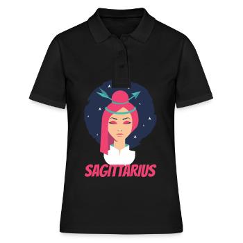 Sagittarius - Frauen Polo Shirt - Schwarz - Vorne - Ailine (174cm)