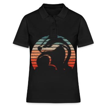 Rétro 1990- 1000 000 000 000 - Polo Femme - noir - Devant - Ailine (174cm)