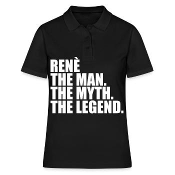 Mythos Legende lustiger bester Name René - Frauen Polo Shirt - Schwarz - Vorne - Ailine (174cm)