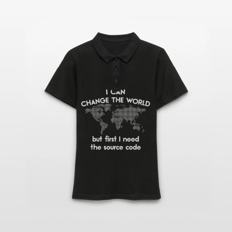 funny spruch coding source code Programmierer Frauen Polo Shirt