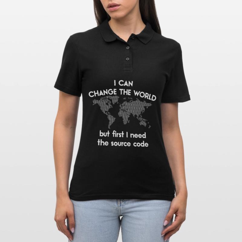 funny spruch coding source code Programmierer Frauen Polo Shirt