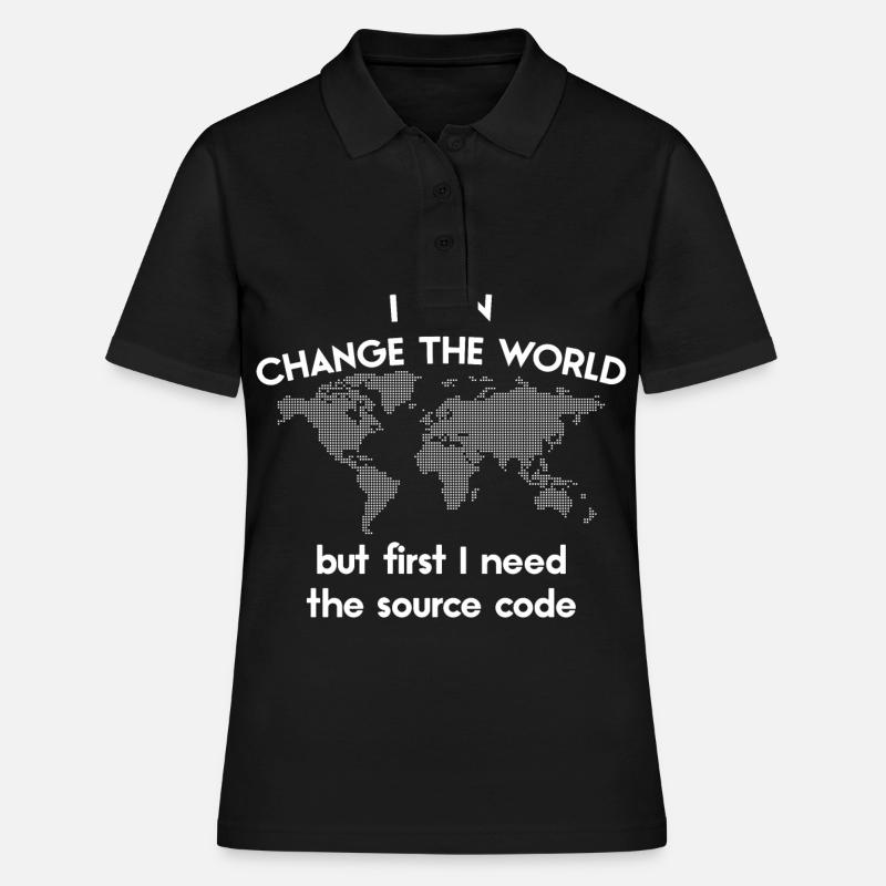 funny speech coding source code programmer - Women's Polo Shirt - black