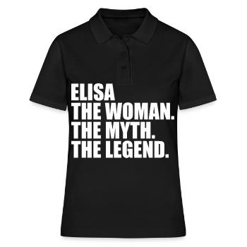 Woman Mythos Legende Name Elisa - Frauen Polo Shirt - Schwarz - Vorne - Ailine (174cm)