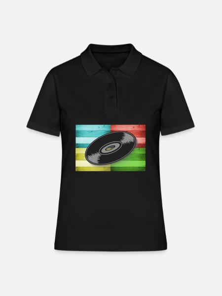 Vinyl on Pop Art - Women's Polo Shirt - black